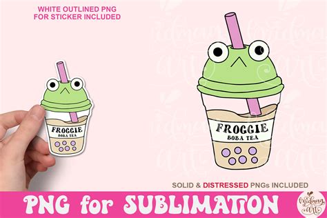 Froggie Boba Tea Png Trendy Png Sticker Graphic By Midmagart