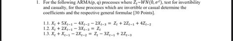 Solved For The Following Arma P Q Processes Where Chegg