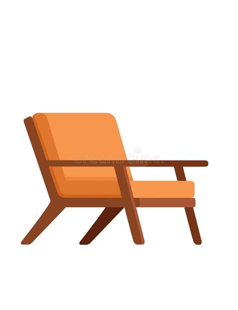 Modern Wooden Comfortable Armchair Vector Illustration Isolated On White Background Stock Vector