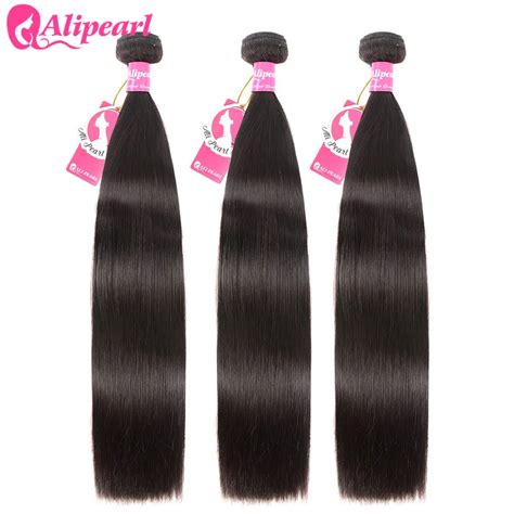 AliPearl extensiones de cabello liso brasileño mechones de cabello