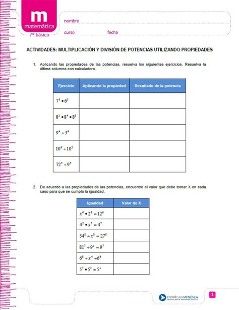 Multiplicaci N Y Divisi N De Potencias Utilizando Propiedades