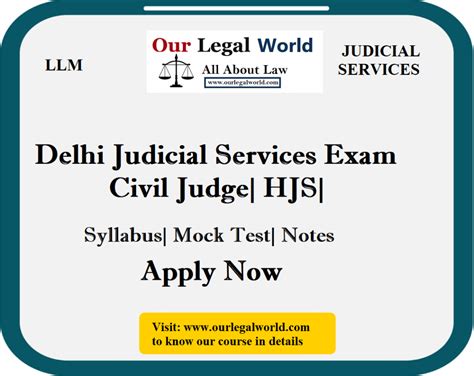 Delhi Judicial Services Civil Judge Hjs Syllabus Apply Now