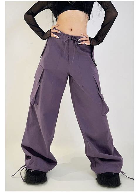 These Purple Wide Leg Cargo Pants Are The Perfect Choice For An