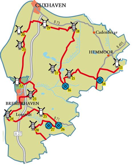 Niedersächsische Mühlenstrasse Landkreis Cuxhaven