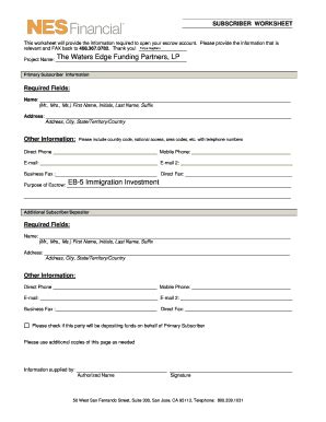 Fillable Online SUBSCRIBER WORKSHEET Fund Utah Fax Email Print