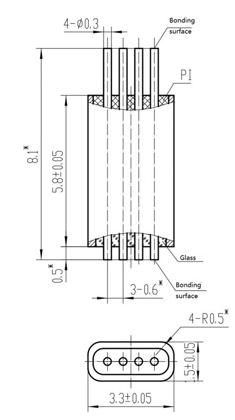 Pins Hermetic Glass To Metal Seal Connectors Dc Feedthru For Custom