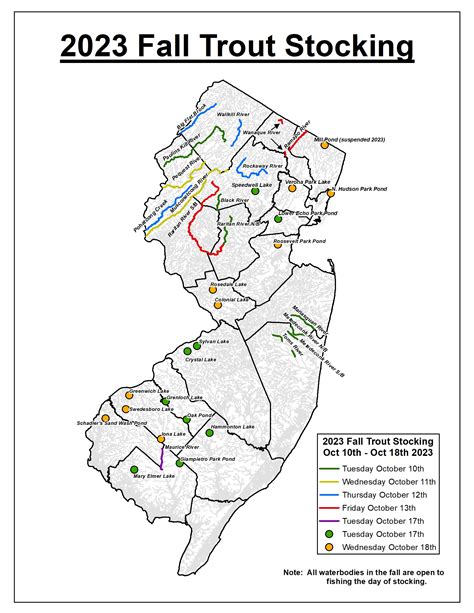 NJDEP| Fish & Wildlife | 2024 Fall Trout Stocking Schedule