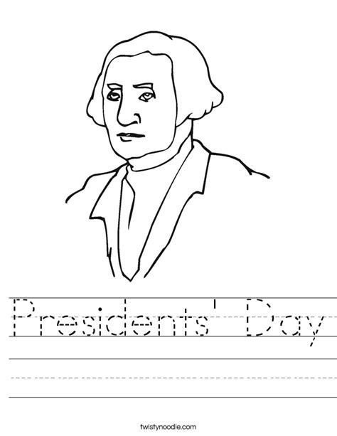 Presidents' Day Worksheet - Twisty Noodle