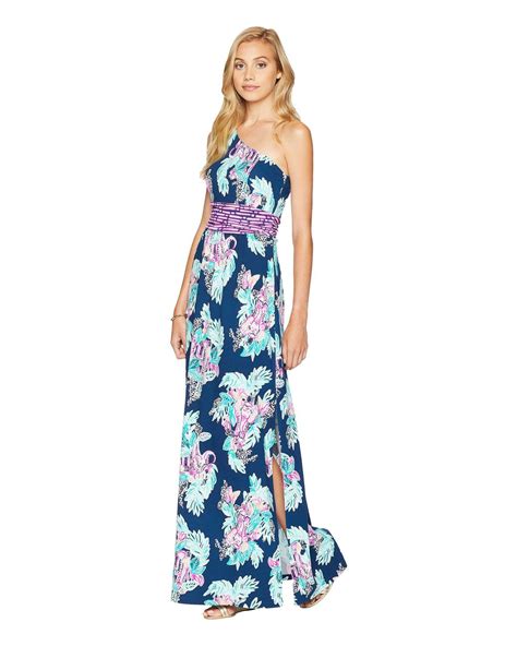 Lilly Pulitzer Lilly Pulitzer Malia One Shoulder Maxi Dress In Blue Lyst