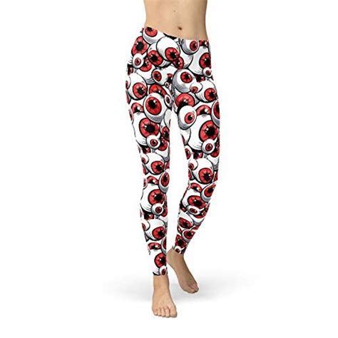 Eye Balls Leggings For Women Mid Rise Full Length Workout Pants For