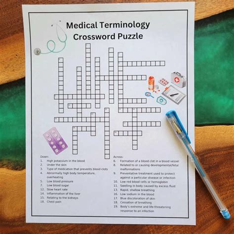 Medical Terminology Crossword Puzzle Answer Key Trivia Pharmacy Medical