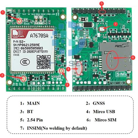 Haisen Simcom A7670sa Fase Core Board Lte Cat1 4g 2g Bt Gnss Voice