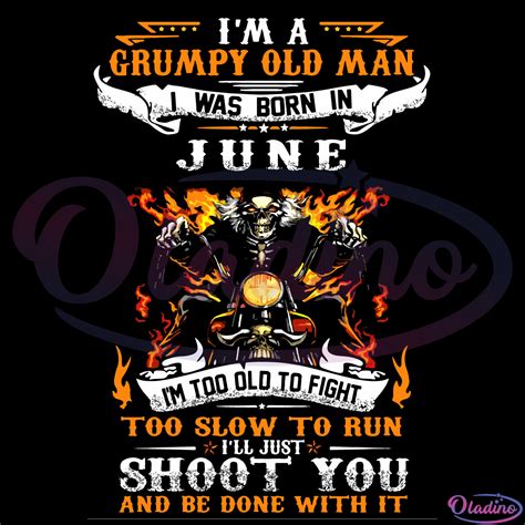 Im A Grumpy Old Man I Was Born In April Ill Just Shoot You Svg