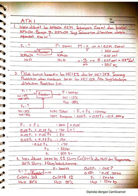 Solution Mass Balance Equation Perhitungan Neraca Massa Studypool