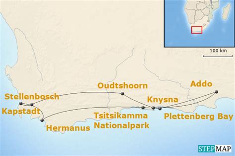 StepMap Südafrika Rundreise Garden Route Urlaub Rundreise ab