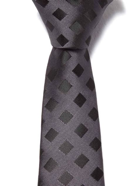 Buy Black Checks Polyester Tie Zodiac