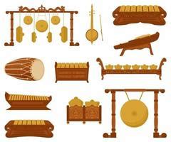 Gong Vector Flat Icon Traditional Indonesian Metallophones Gamelan