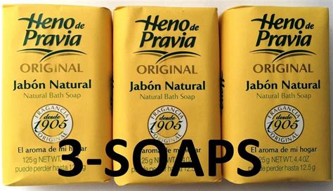 Amazon Heno de Pravia Jabón de baño natural 4oz 3 jabones en