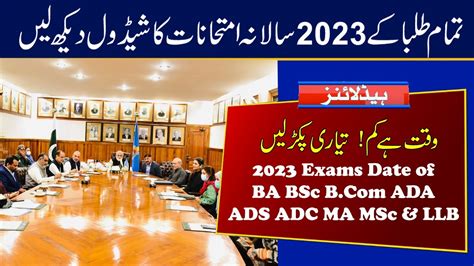 2023 Annual Exams Date BA BSc B ADA ADS ADC MA MSc LLB 2023 Exams