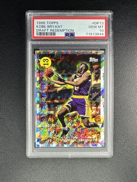 Kobe Bryant Psa Topps Dp Draft Pick Redemption Rookie