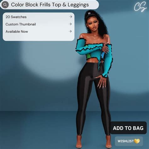 Color Block Frills Top Leggings Cecesims Xo In Sims Mods