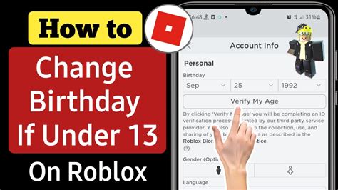 How To Change Your Age On Roblox IF UNDER 13 Mobile PC 2023 YouTube