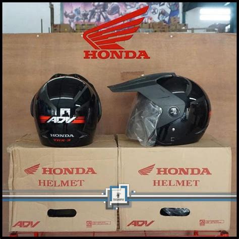 Jual Helm Honda Adv Touring Black Glossy Crf Original Ahm Shopee