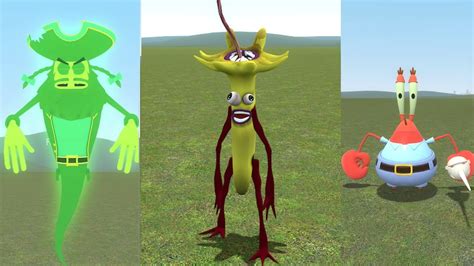 BANANA EATER VS SPONGEBOB SQUAREPANTS CHARACTERS SQUIDWARD MR KRABS BIKINI BOTTOM GARRYS MOD