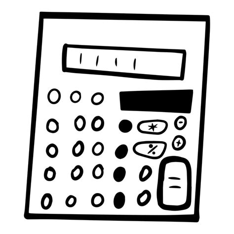 calculator icon. Element of education illustration. line drawing style, vector design. Hand ...