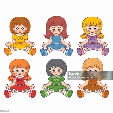 Desenho Dos Bonecos Coloridos - Vetores de Vetor Definido Com Bonecos Coloridos Para Crianças e mais ...