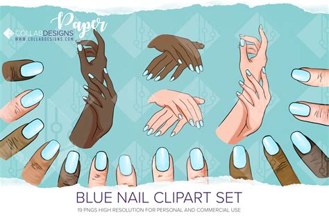 Nail Art Clipart Light Blue – Collabdesigns