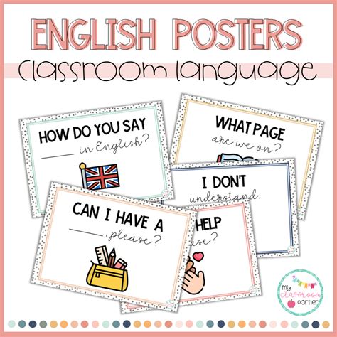 Classroom Language Posters My Classroom Corner