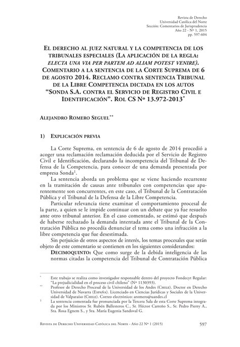 PDF EL DERECHO AL JUEZ NATURAL Y LA COMPETENCIA DE LOS TRIBUNALES