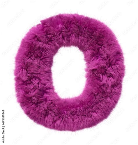 Pink Fur Alphabet Furry Furry Letter O Isolated On White Background