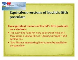 Axioms and postulates (Euclidean geometry) | PPT