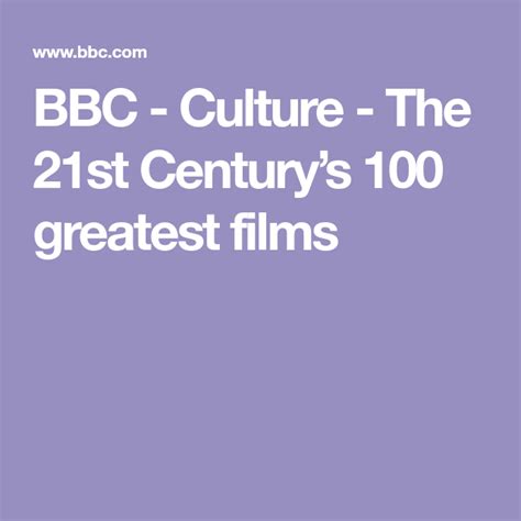 The 21st Century’s 100 Greatest Films Filmes