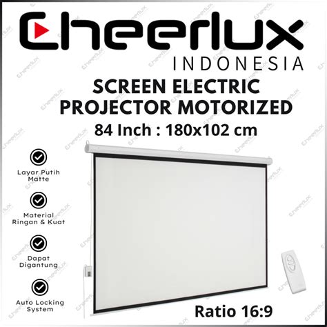 Jual Layar Proyektor Elektrik Motorized 84 Inch Dengan Remote Screen