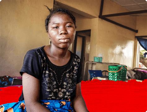 Faith looking at the camera.