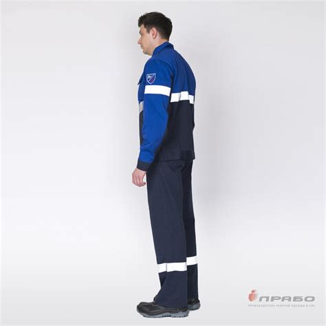 Костюм антистатический мужской «Вираж-Антистат» тёмно-синий/василёк ...