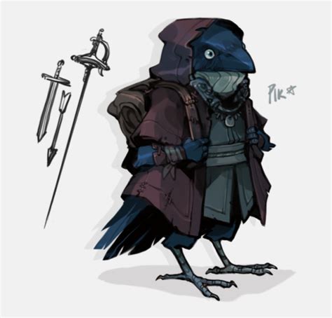 finally drew my dnd kid (they’re a kenku rogue) | [corviday]