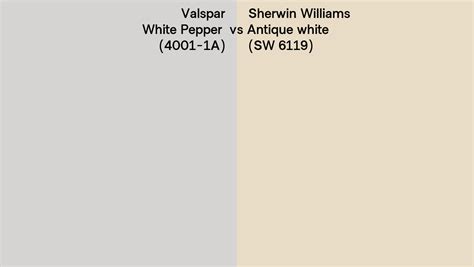 Valspar White Pepper A Vs Sherwin Williams Antique White Sw