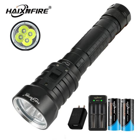 HaixnFire DV74 Scuba Diving Flashlight 10000 Lumens IPX8 Waterproof ...