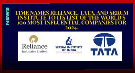 Time Names Reliance Tata And Serum Institute To Its List Of The World