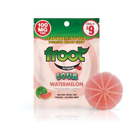 Froot Sour Watermelon Gummy 100mg Single Cut To Dose Froot