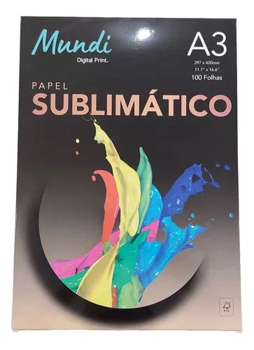 Papel Sublimático A3 100 Folhas Marca Premium Globinho Mundi Mercadolivre