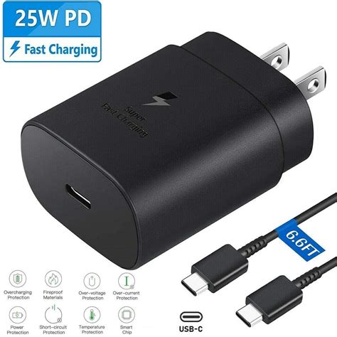 25w Type C Usb C Cable Super Fast Wall Pd Charger For Samsung Galaxy