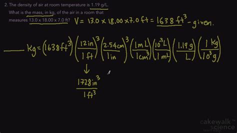 Dimensional Analysis Problem Using Volume And Density Conversion Factors Youtube