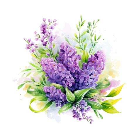 Art De Peinture Aquarelle Bouquet De Fleurs Vecteur Premium