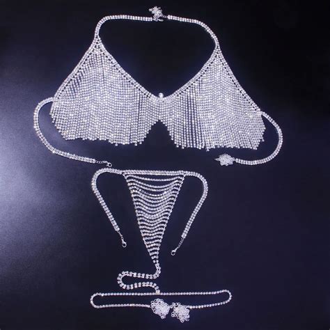 2022 New Luxury Lingerie Set Rhinestone Body Chain Jewelry For Women