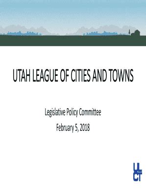 Fillable Online Legislative Priorities Utah League Of Cities And